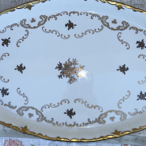 Reichenbach Made in Germany White and Gold Kobalt porcelain server plate 38cm - Picture 2 of 7